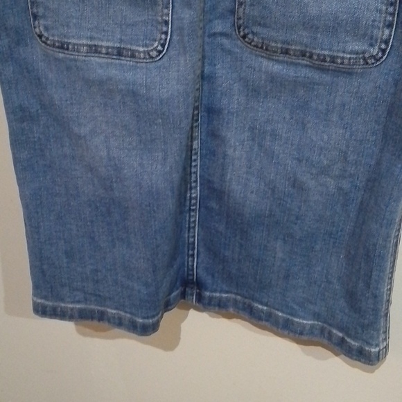 E2 Final Price ๐ Free People 0 button front jean dress with pockets - Picture 7 of 9